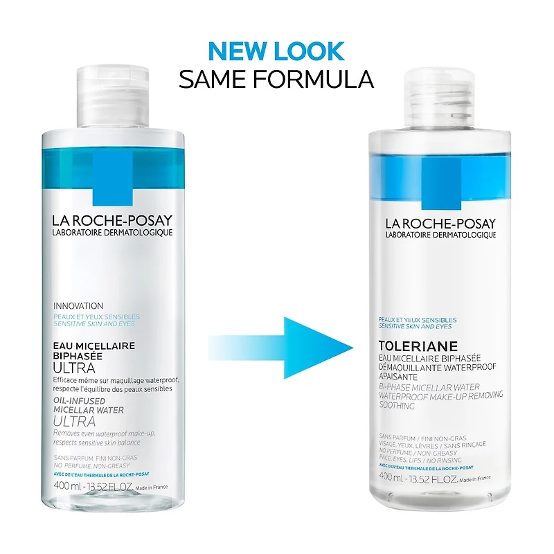 Oil-Infused Micellar Cleansing Water, Sensitive Skin and Eyes, with 10% Ultra Fine Oil, Gentle and Non-Greasy 400mL