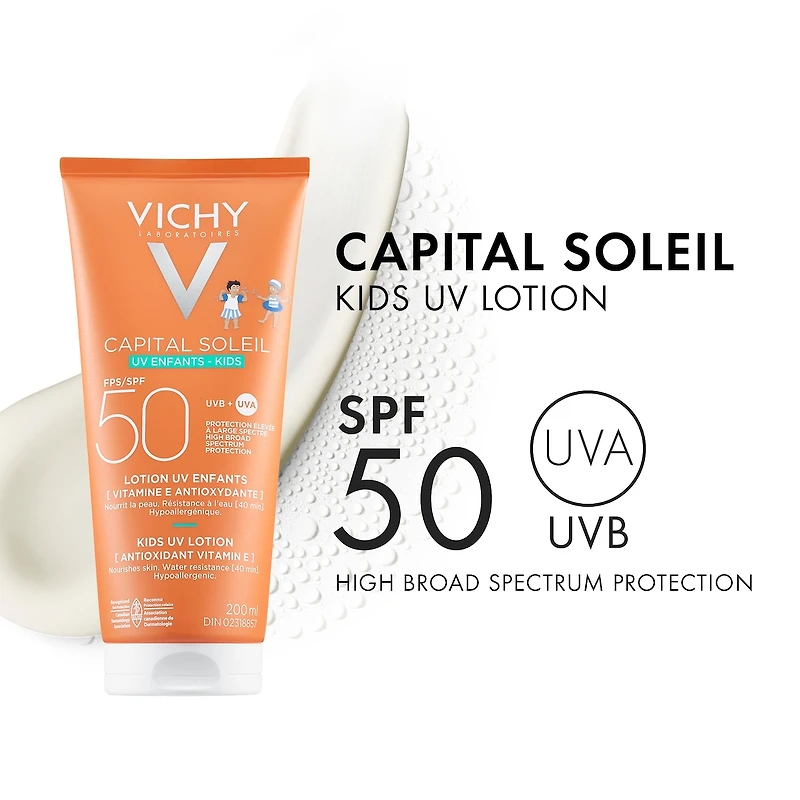 Suncreen For Face & Body, Capital Soleil Kids UV Lotion SPF 50