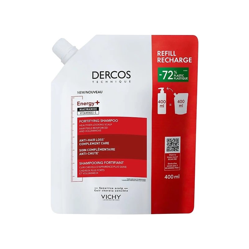Dercos Energy+ Shampooing Fortifiant - Format Rechargeable