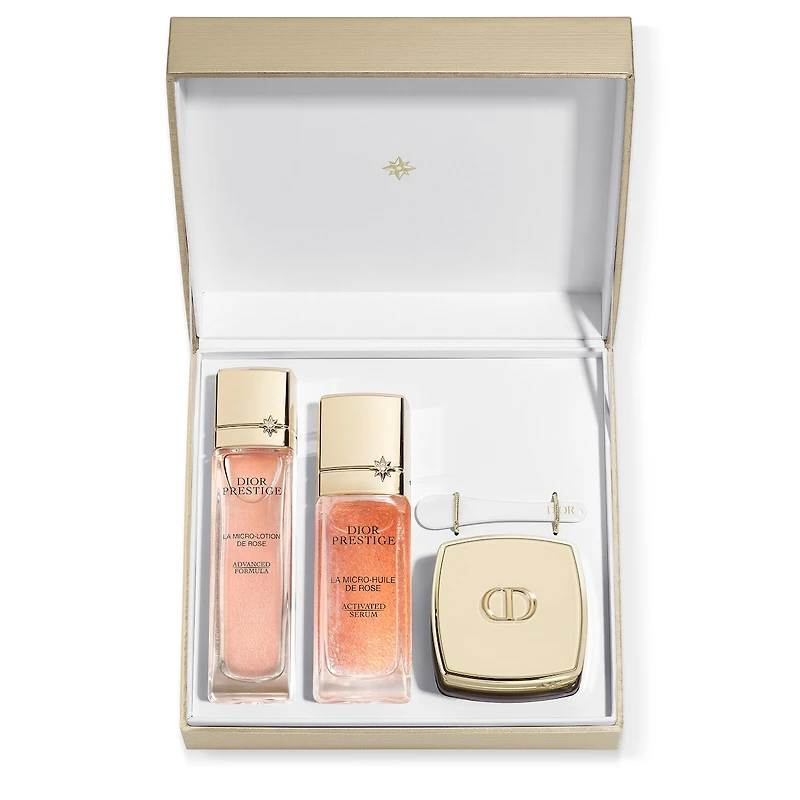 Coffret cadeau Dior Prestige rituel soin réparateur et micro-nutritif d'exception
Trio lotion, sérum et crème visage et cou