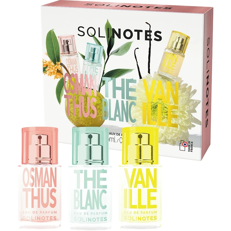 Solinotes Set 3x15ml Eau de Parfum Osmanthus Vanille The Blanc