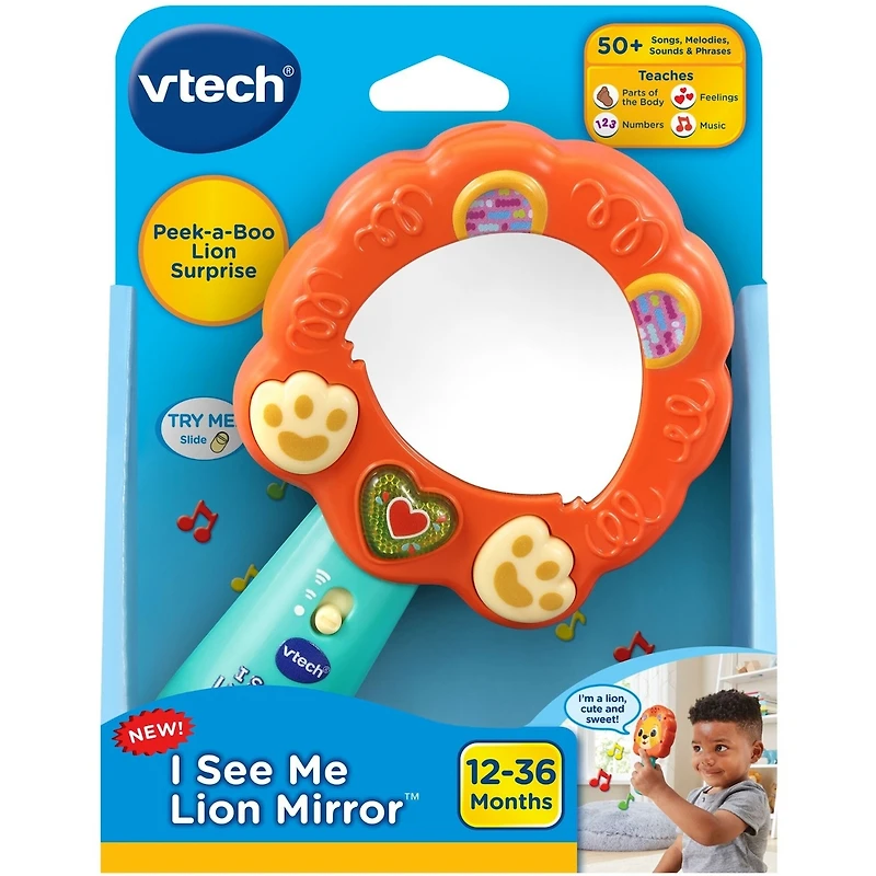 Hochet miroir lumi lion - Version anglaise