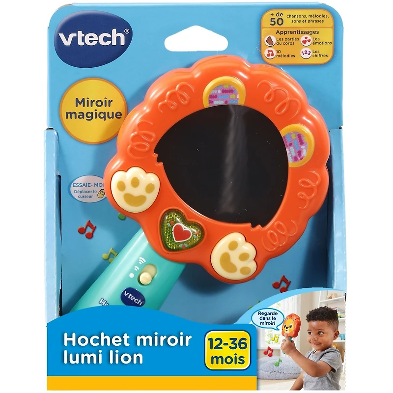 Hochet miroir lumi lion - Version française