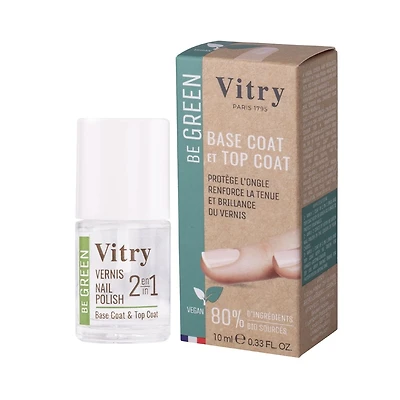 Vitry Vernis À Ongle Be Green 2 En 1 Base Et Top Coat 10ml