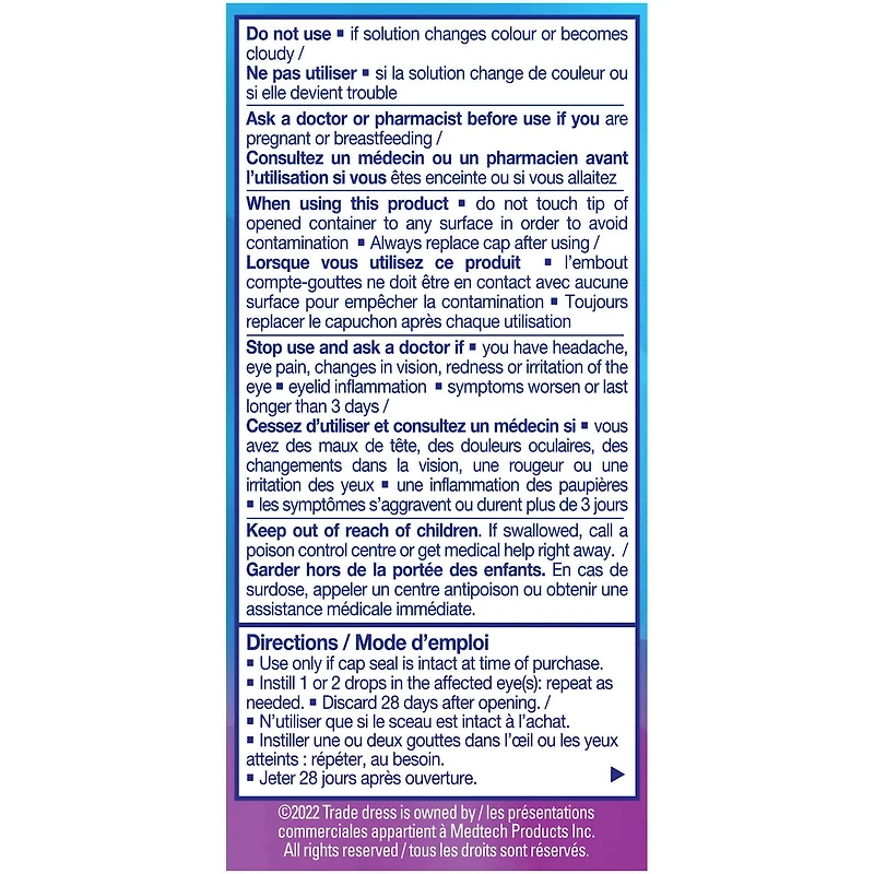 Gouttes Ophtalmiques Lubrifiantes