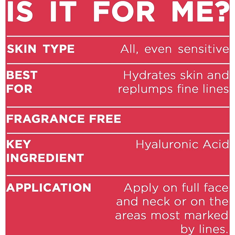 Revitalift Crème de yeux pour le visage Hydratant avec acide hyaluronique, sans parfum, sans alcool
