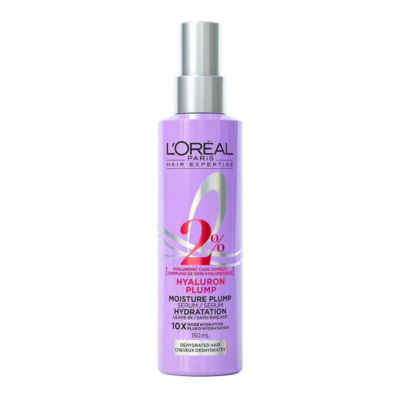 L'Oréal Paris Hair Expertise Hyaluron Plump Sérum Hydratation avec Acide Hyaluronique, Pour Cheveux Déshydratés, Sans Rinçage, 150ml