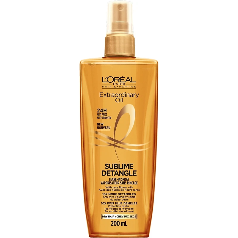 L'Oreal Paris Extraordinary Oil Sublime Detangle Leave-In Spray, Anti Frizz, For Dry hair