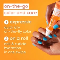 essie care on-a-roll apricot roller ball, 8-free vegan formula, conditions and hydrates nails, quick absorbing, 97% natural, on-the-go format, clear, 13.5 ml
