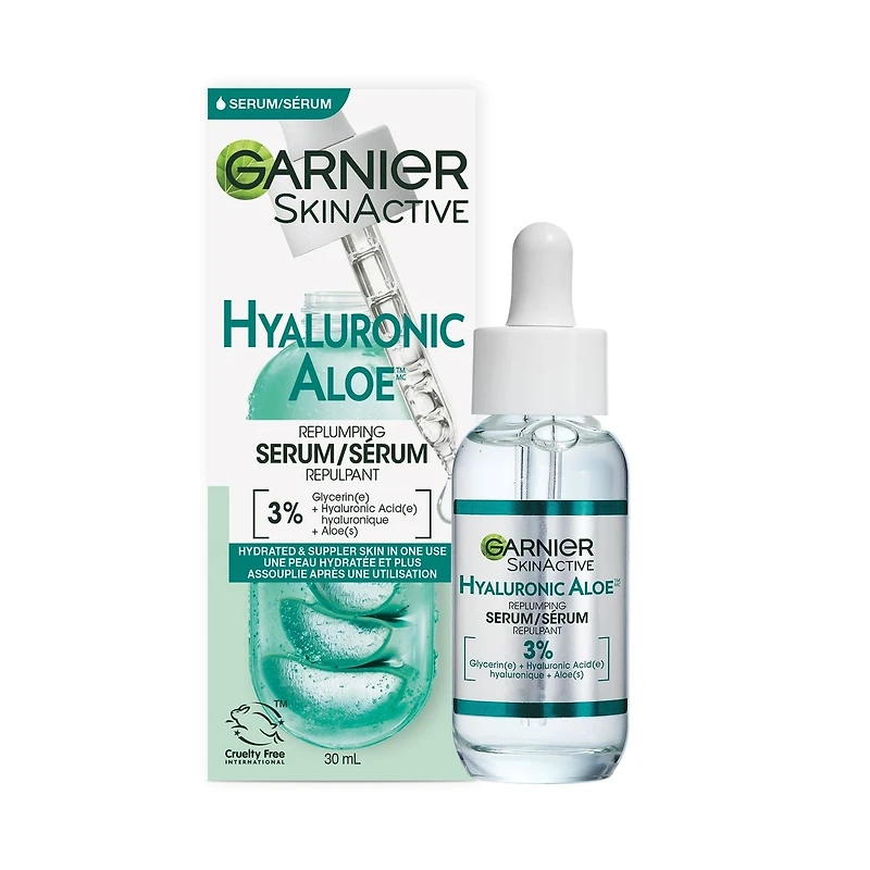 Garnier Aloe Vera Sérum pour le Visage à l'Acide Hyaluronique, Repulpant et Hydratant, pour Peaux Normales à Mixtes, 30 mL