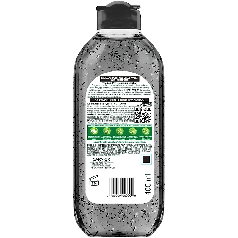 Garnier SkinActive Micellar Cleansing Jelly Water All-in-1 with Charcoal and Salicylic Acid