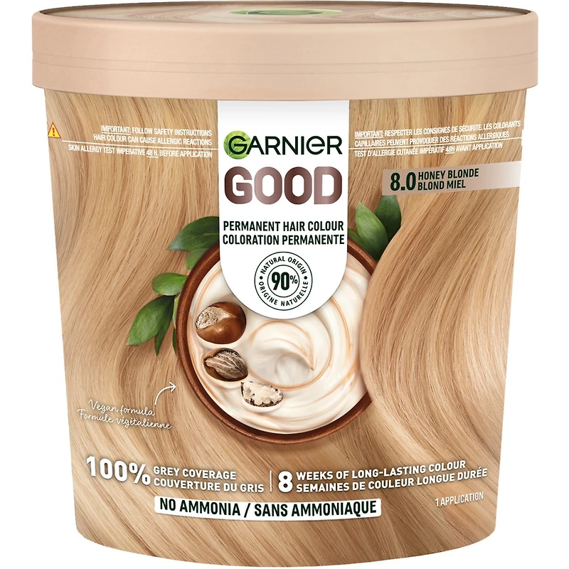 GOOD, Permanent Hair Dye, 100% Grey Coverage, No Ammonia