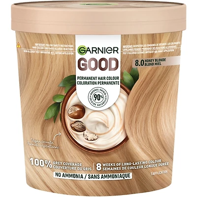 GOOD, Permanent Hair Dye, 100% Grey Coverage, No Ammonia