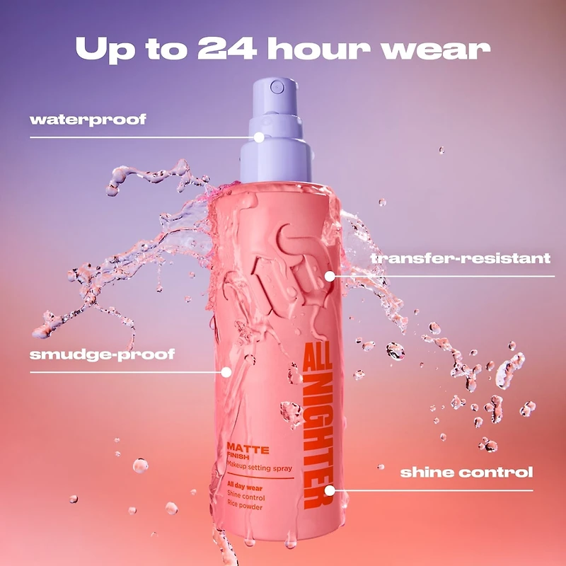 Spray fixateur de maquillage mat All Nighter avec tenue de 24 heures