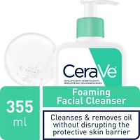 Nettoyant moussant doux pour le visage pour peau mixte à grasse