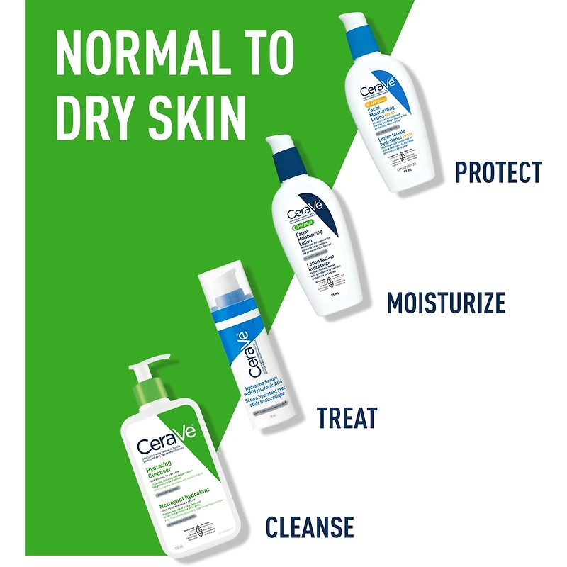 Hydrating Cleanser With Hyaluronic Acid and 3 Ceramides, Normal to Dry Skin , Fragrance Free