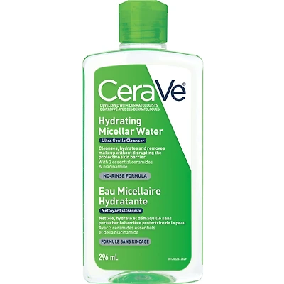 Hydrating Micellar Water Cleanser & Eye Makeup Remover with Essential Ceramides, Hyaluronic Acid and Niacinamde (Vitamin B3)