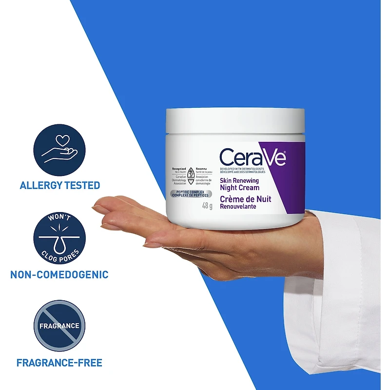 Anti-Aging Night Cream With Hyaluronic Acid and 3 Ceramides & Niacinamide , Fragrance Free