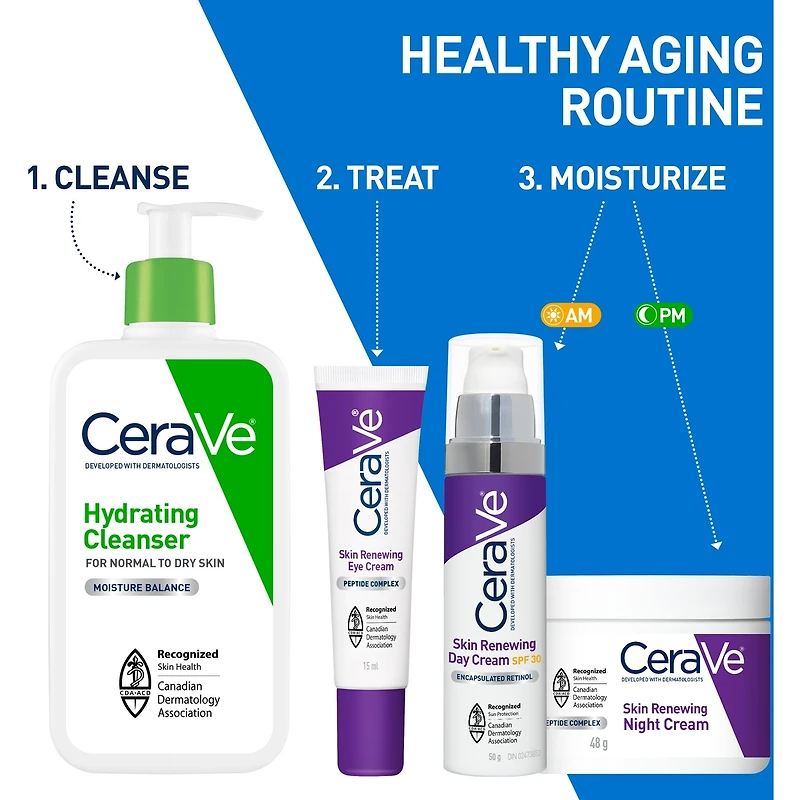 Crème pour les yeux renouvelante CeraVe | Avec caféine, peptides, acide hyaluronique, niacinamide et céramides pour les rides et ridules | Sans parfum et testé sous contrôle ophtalmologique