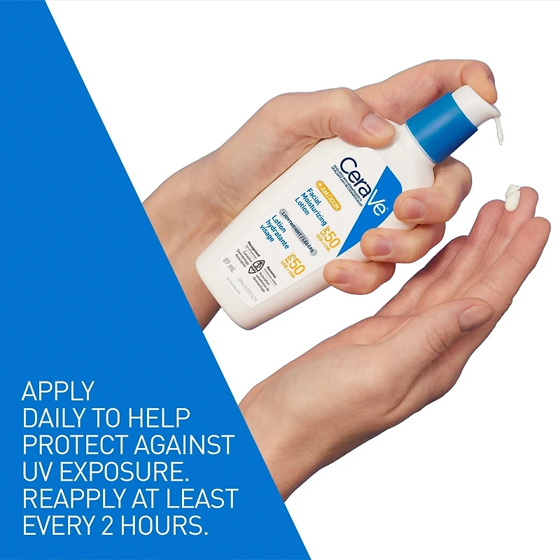 AM Face Moisturizer SPF 50, Daily Lotion with UVA+UVB Protection