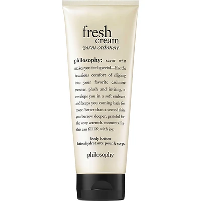 fresh cream warm cashmere body lotion, conditioning & moisturizing formula