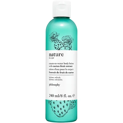 nature in a jar cream-to-water body lotion with cactus fruit extract