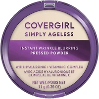 Simply Ageless Instant Wrinkle Blurring Pressed Powder, with hyaluronic acid & vitamin C - Mattifying, Hydrating Formula, 100% Cruelty-Free
