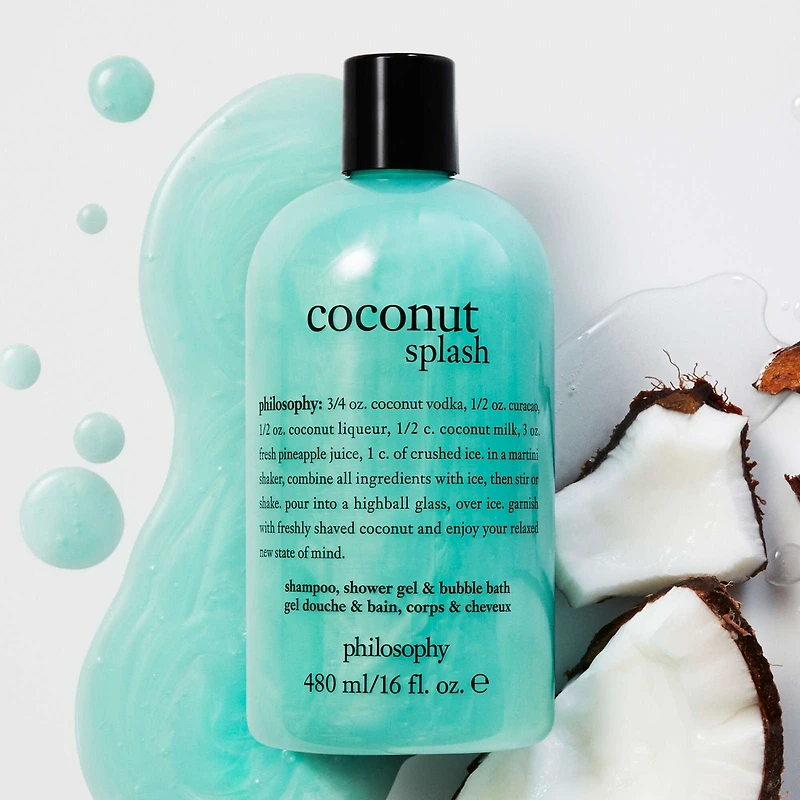 melon daiquiri shampoo, shower gel & bubble bath for women, cleanses, conditions, softens skin & hair