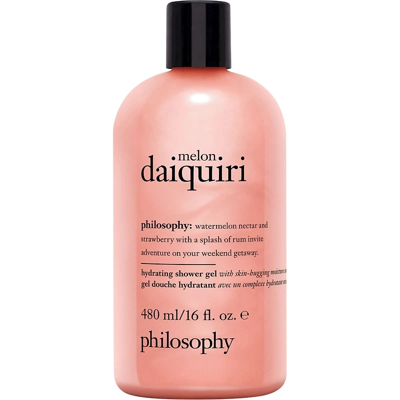 shampoing, gel douche et bain moussant melon daiquiri pour femme, nettoie, revitalise, adoucit la peau & les cheveux