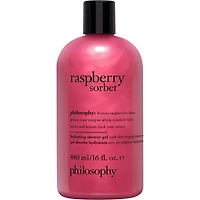 shampoing, gel douche et bain moussant raspberry sorbet pour femme, nettoie, revitalise, adoucit la peau & les cheveux