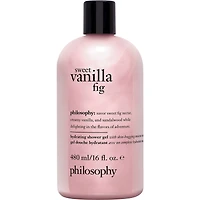 shampoing, gel douche et bain moussant sweet vanilla fig pour femme, nettoie, revitalise, adoucit la peau & les cheveux