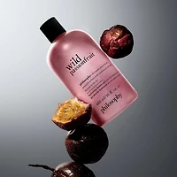 wild passion fruit shampoo, shower gel & bubble bath for women, cleanses, conditions, softens skin & hair