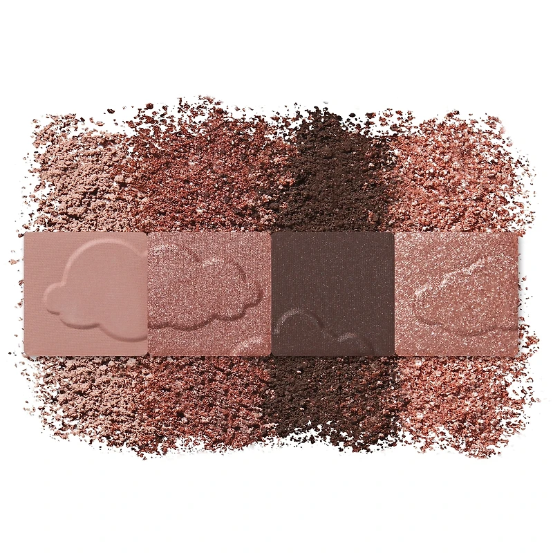 Palette de 4 fards à paupières Clean fresh, formule propre et végétalienne sans talc, huile minérale, paraben parfum, hautement pigmenté