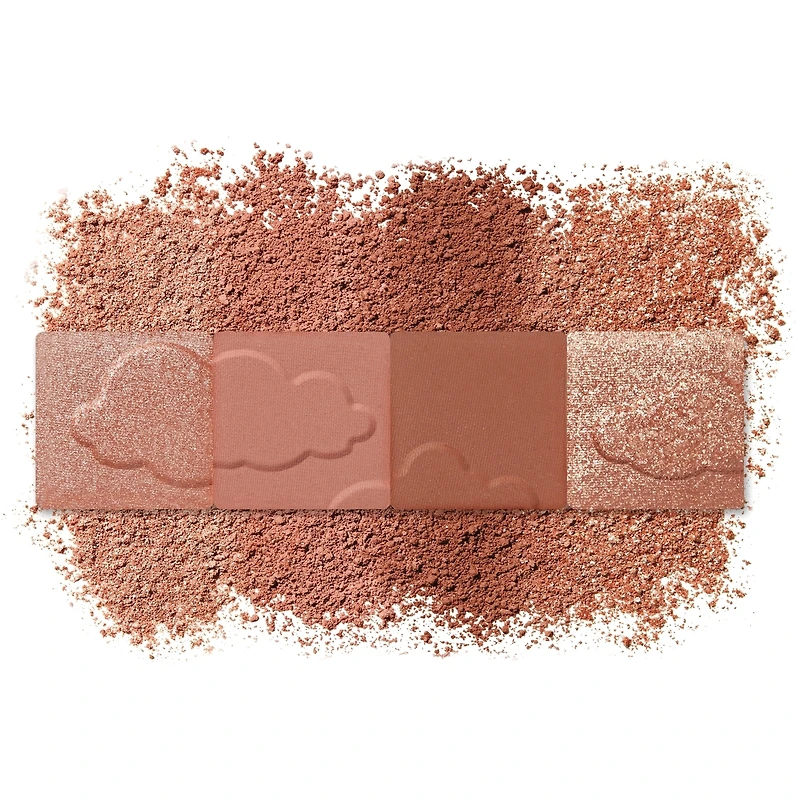 Clean Fresh Colour Quad, and vegan formula without talc, mineral oil, paraben fragrance, highly pigmented eyeshadow