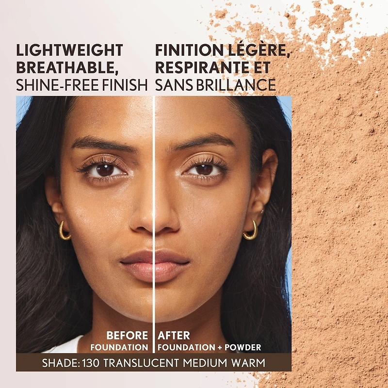 Clean Invisible Loose Powder, 100% natural origin pigments & only 15 essential non-clogging ingredients, lightweight, breathable formula