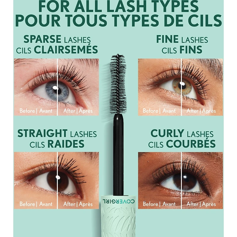 mascara Lash Blast Cleantopia, volumisant propre, formule végétalienne propre à base de plantes, conditionne les cils