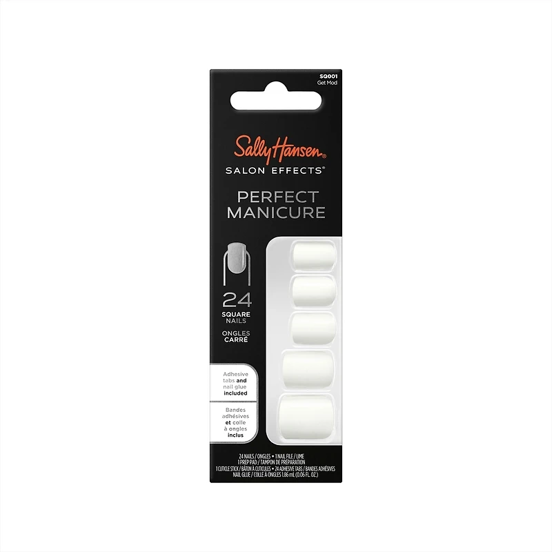 Salon Effects® Perfect Manicure™ press-on nails, longwearing, includes 24 premium fake nail