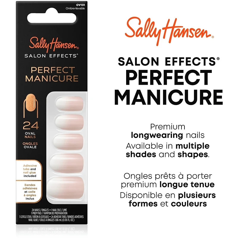 Salon Effects® Perfect Manicure™ press-on nails, longwearing, includes 24 premium fake nail
