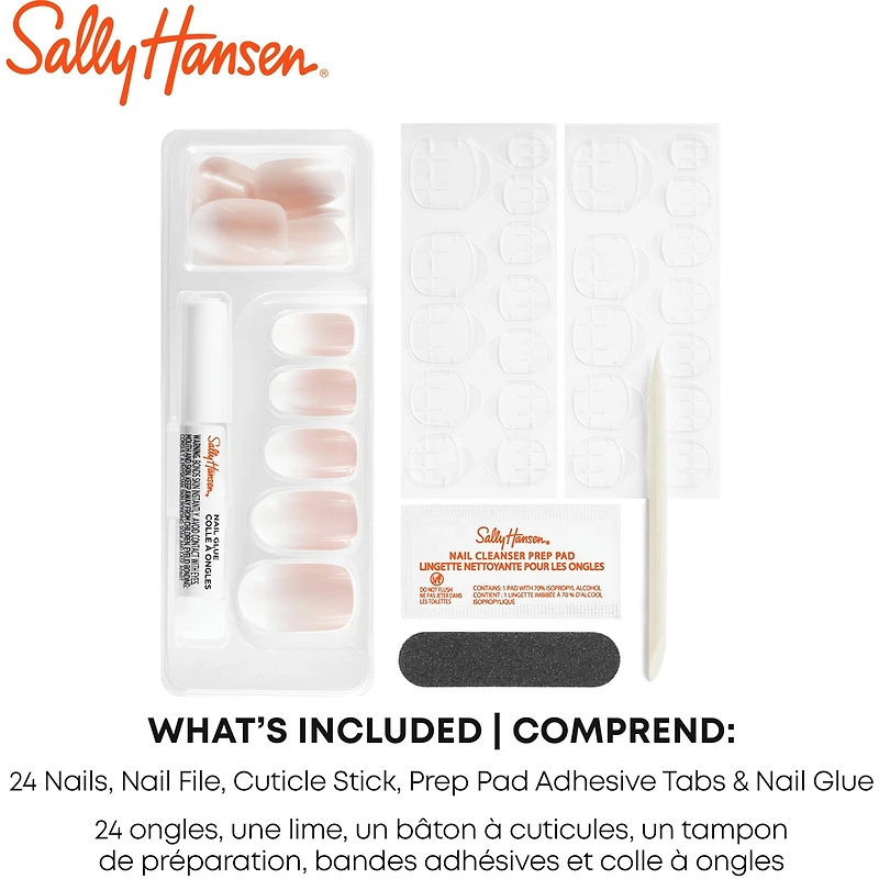 Salon Effects® Perfect Manicure™ press-on nails, longwearing, includes 24 premium fake nail