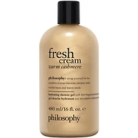hydrating shower gel fresh cream warm cashmere, cleanses, conditions, moisturizes skin