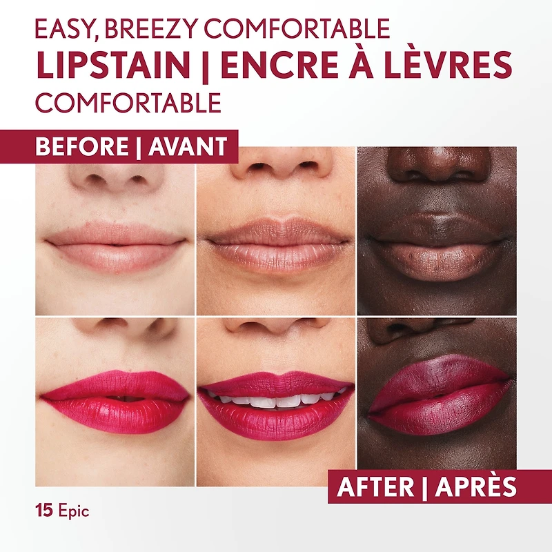 Outlast Lipstain, Smooth Application, Precise Pen-Like Tip, Transfer-Proof, Satin Stained Finish, Vegan Formula
