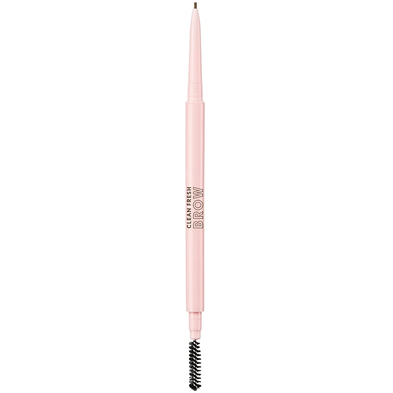Clean Fresh Brow Nano Eyebrow Pencil, Ultra-Precise Tip, Waterproof, Transfer-Resistant, Built-In Spoolie, Vegan Formula