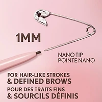 Clean Fresh Brow Nano Eyebrow Pencil, Ultra-Precise Tip, Waterproof, Transfer-Resistant, Built-In Spoolie, Vegan Formula