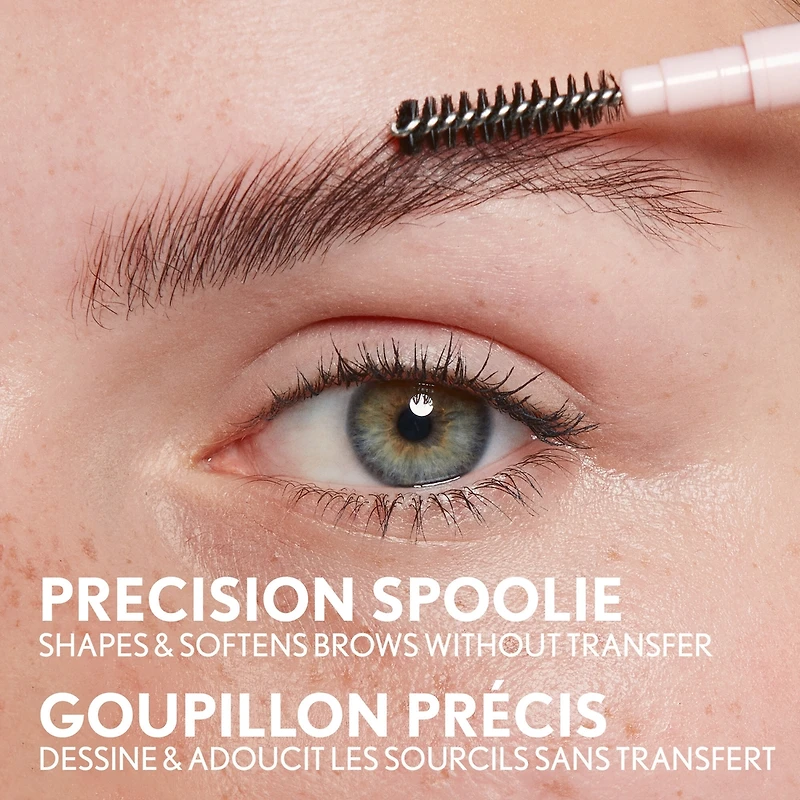 Clean Fresh Brow Nano Eyebrow Pencil, Ultra-Precise Tip, Waterproof, Transfer-Resistant, Built-In Spoolie, Vegan Formula