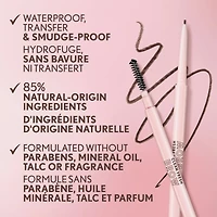 Clean Fresh Brow Nano Eyebrow Pencil, Ultra-Precise Tip, Waterproof, Transfer-Resistant, Built-In Spoolie, Vegan Formula