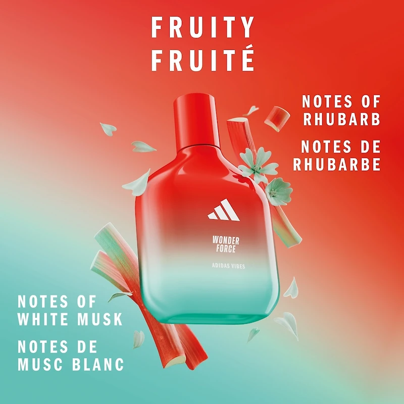 Vibes Wonder Force Eau de Parfum, Notes of Rhubarb, Rose & White Musk, Unisex Fragrance, Long Lasting, Sporty Fragrance