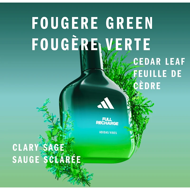 Vibes Full Recharge Eau de Parfum For All, Uplifting and Invigorating , Long Lasting Fragrance, Cedar leaf and Clary Sage