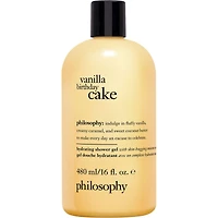 shampoing, gel douche et bain moussant vanilla birthday cake pour femme, nettoie, revitalise, adoucit la peau & les cheveux
