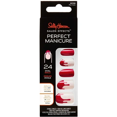 Salon Effects® Perfect Manicure™ press-on nails, longwearing, includes 24 premium fake nail, adhesive tabs and nail glue