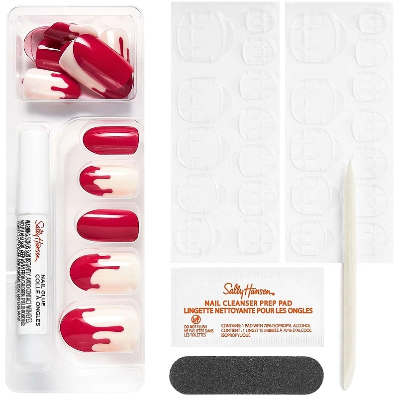 Salon Effects® Perfect Manicure™ press-on nails, longwearing, includes 24 premium fake nail, adhesive tabs and nail glue